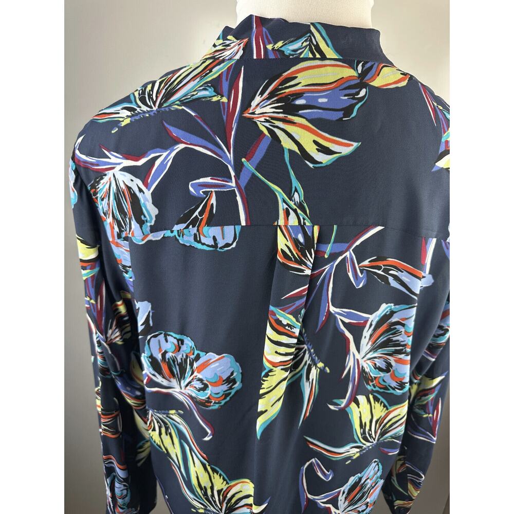 Diane von Furstenberg Silk Blend Sanorah Butterfly Blouse LS DVF Shirt Size 14 - Picture 9 of 16